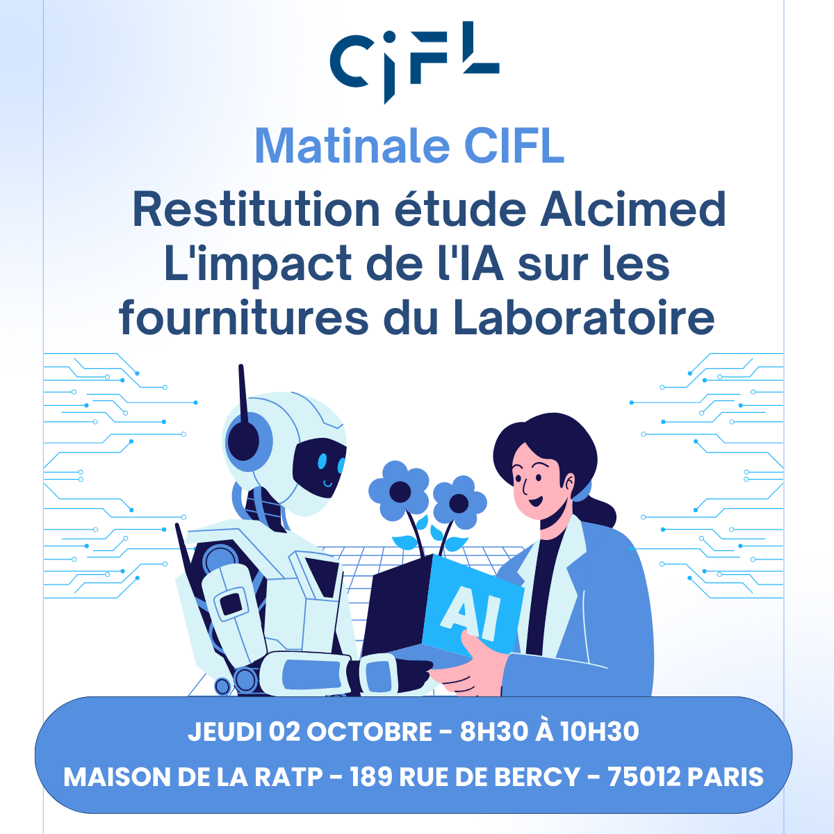 Matinale CIFL - Restitution étude Alcimed : l'impact de l'IA sur le marché des fournitures du Laboratoire