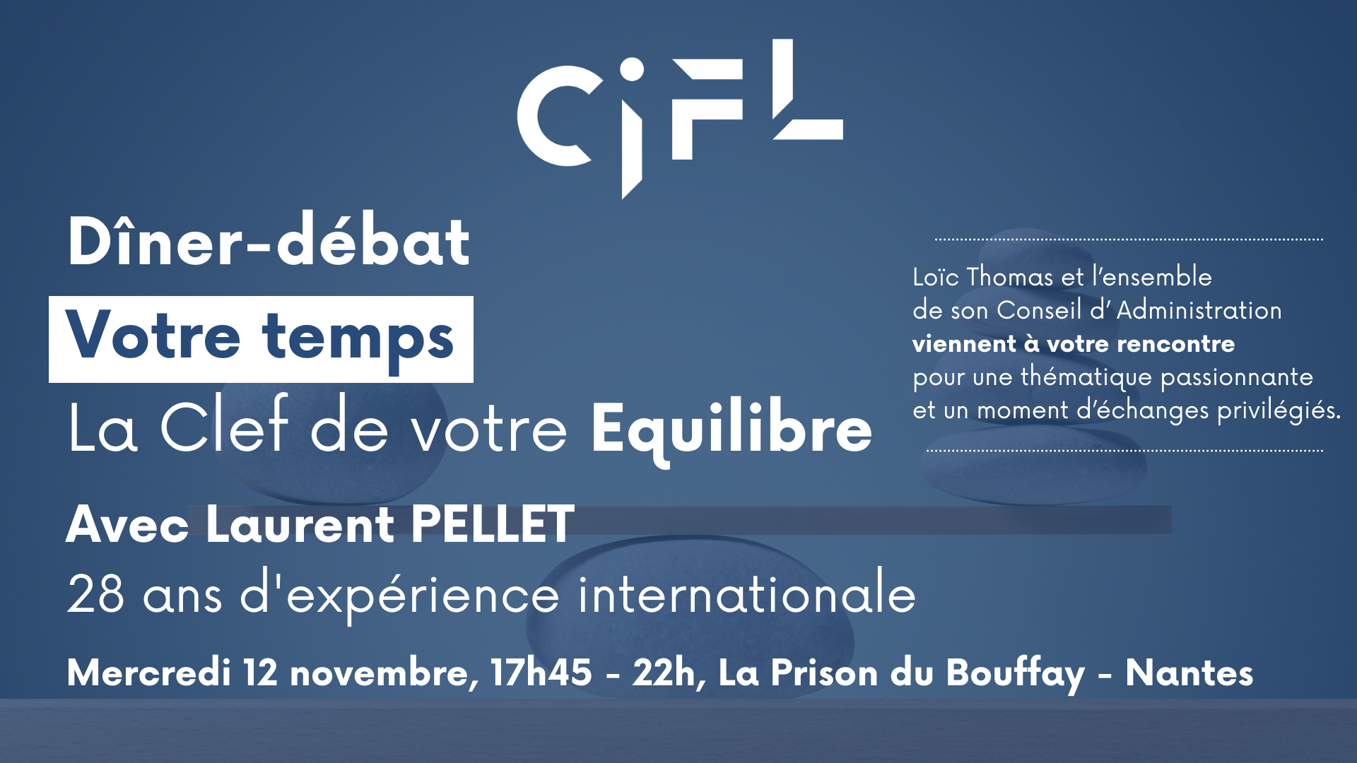 Dîner-débat CIFL - Votre temps, la clé de votre équilibre